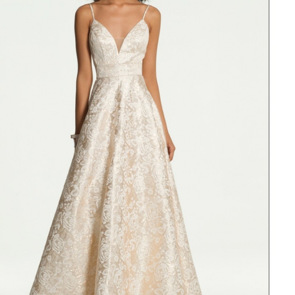 White and gold prom dress. Like new condition
